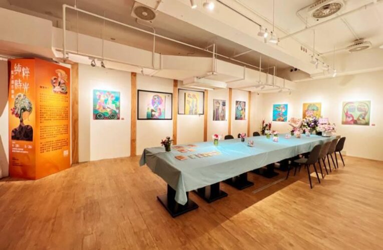 發掘畫作線條色彩的故事　「純粹時光」紫芹藝術個展即日起至5/26竹市路易莎武陵店展出