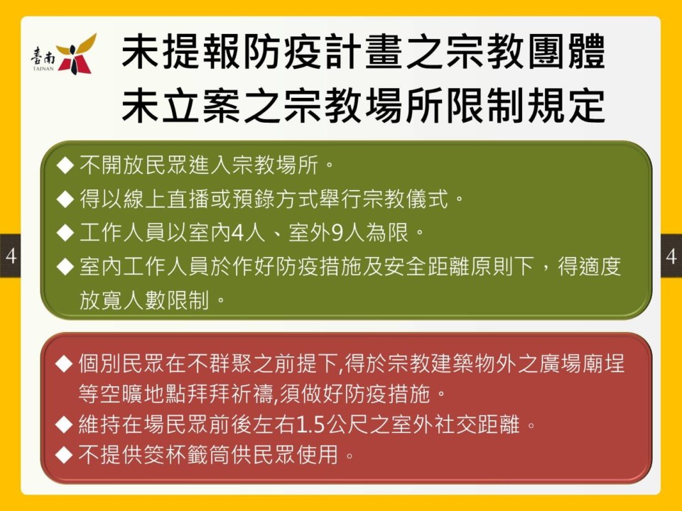 黃偉哲籲宗教團體可提防疫計畫