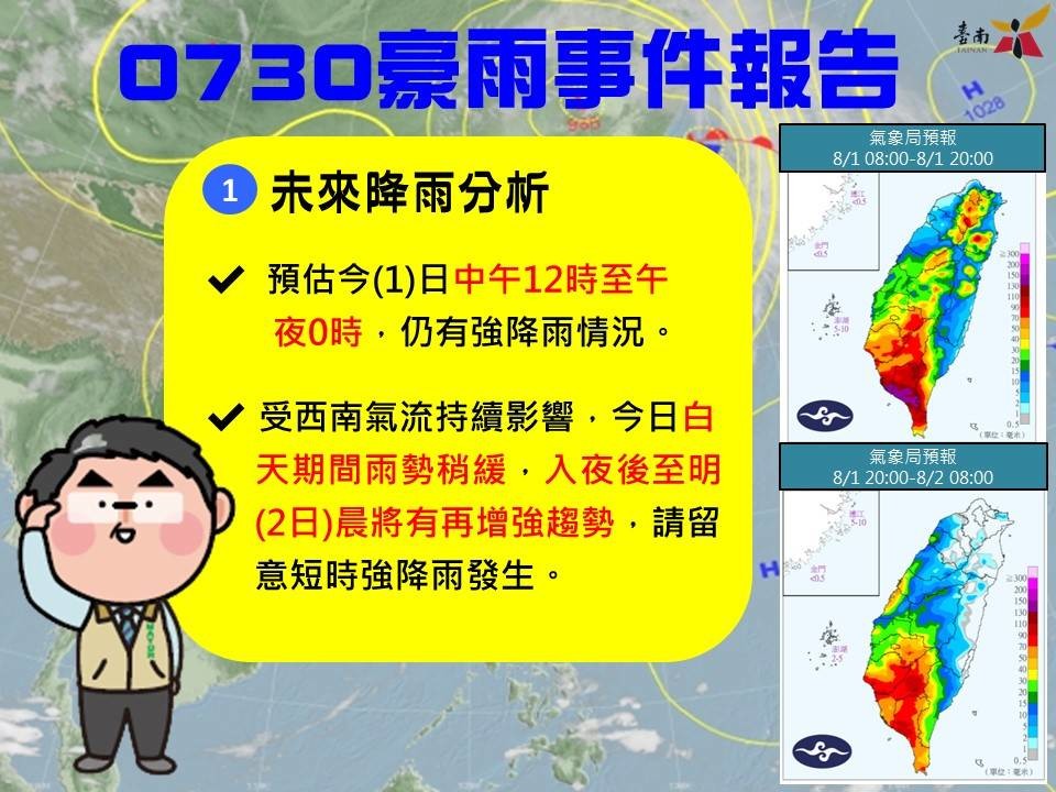 南市府說明0730豪雨應變工作情形