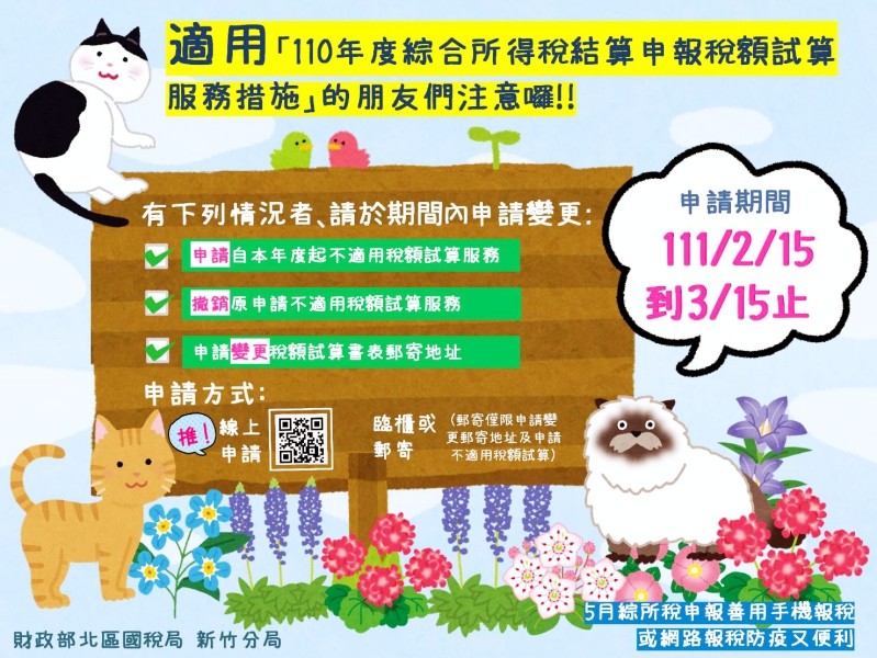 110年度綜所稅結算申報稅額試算服務措施　適用的納稅義務人注意！