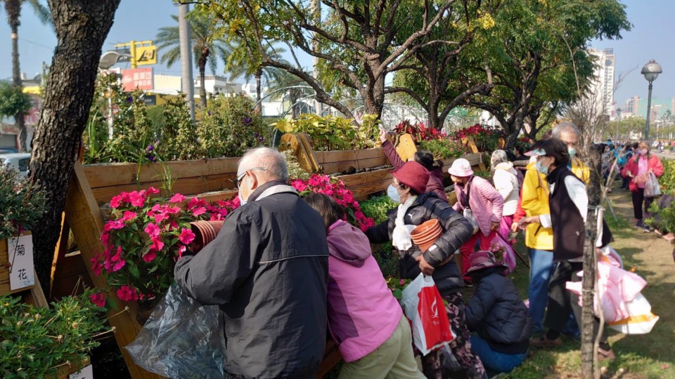 議會取花如花市 湧眾千人歡樂取