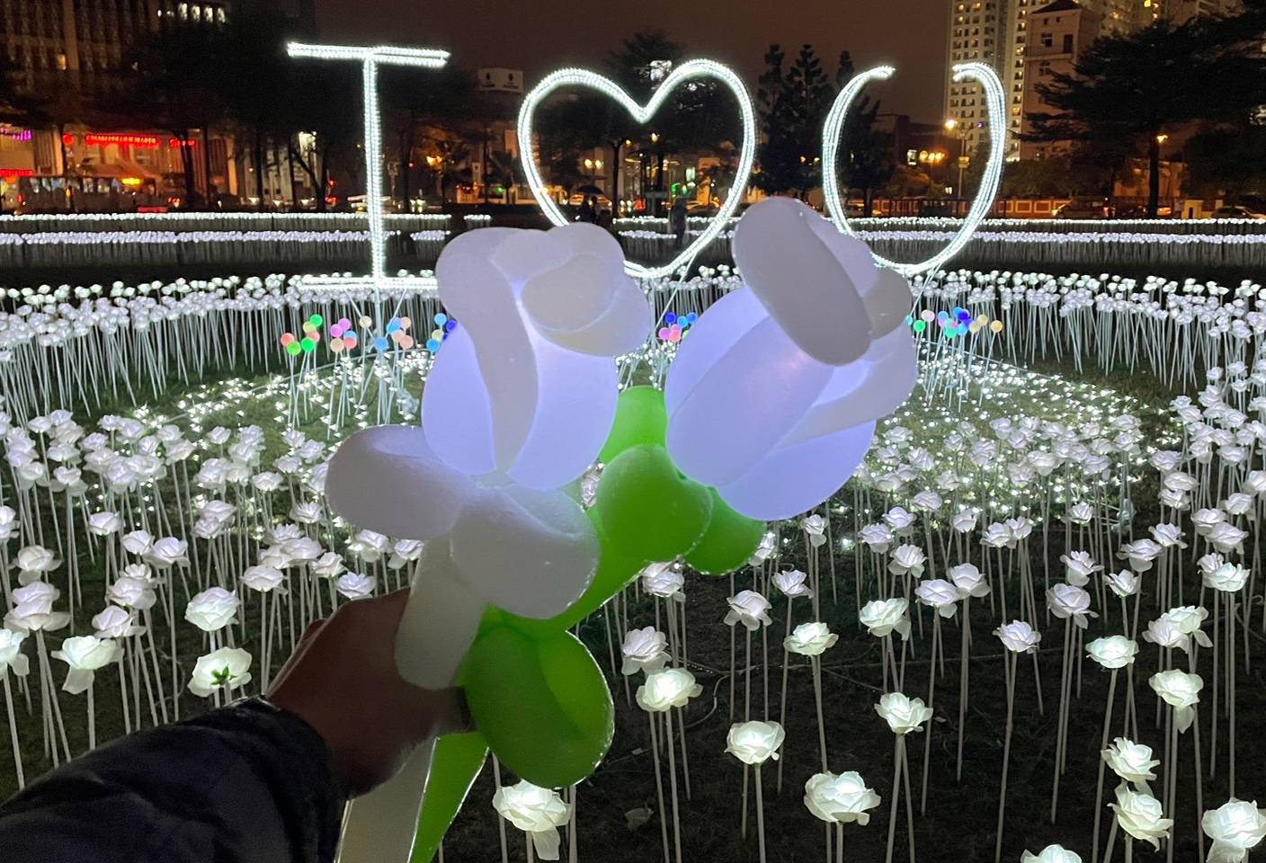 白色情人玫瑰花海表情意 台南熱火中