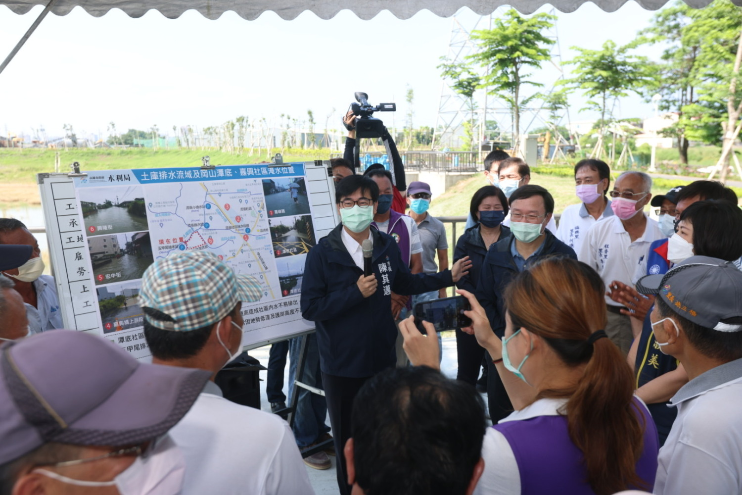 視察岡山治水工程 陳其邁感謝民代支持地方建設