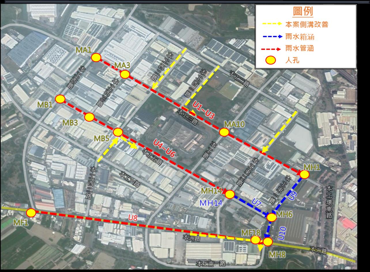 岡山本洲產業園區排水改善工程完工 改善區內主要道路積淹水