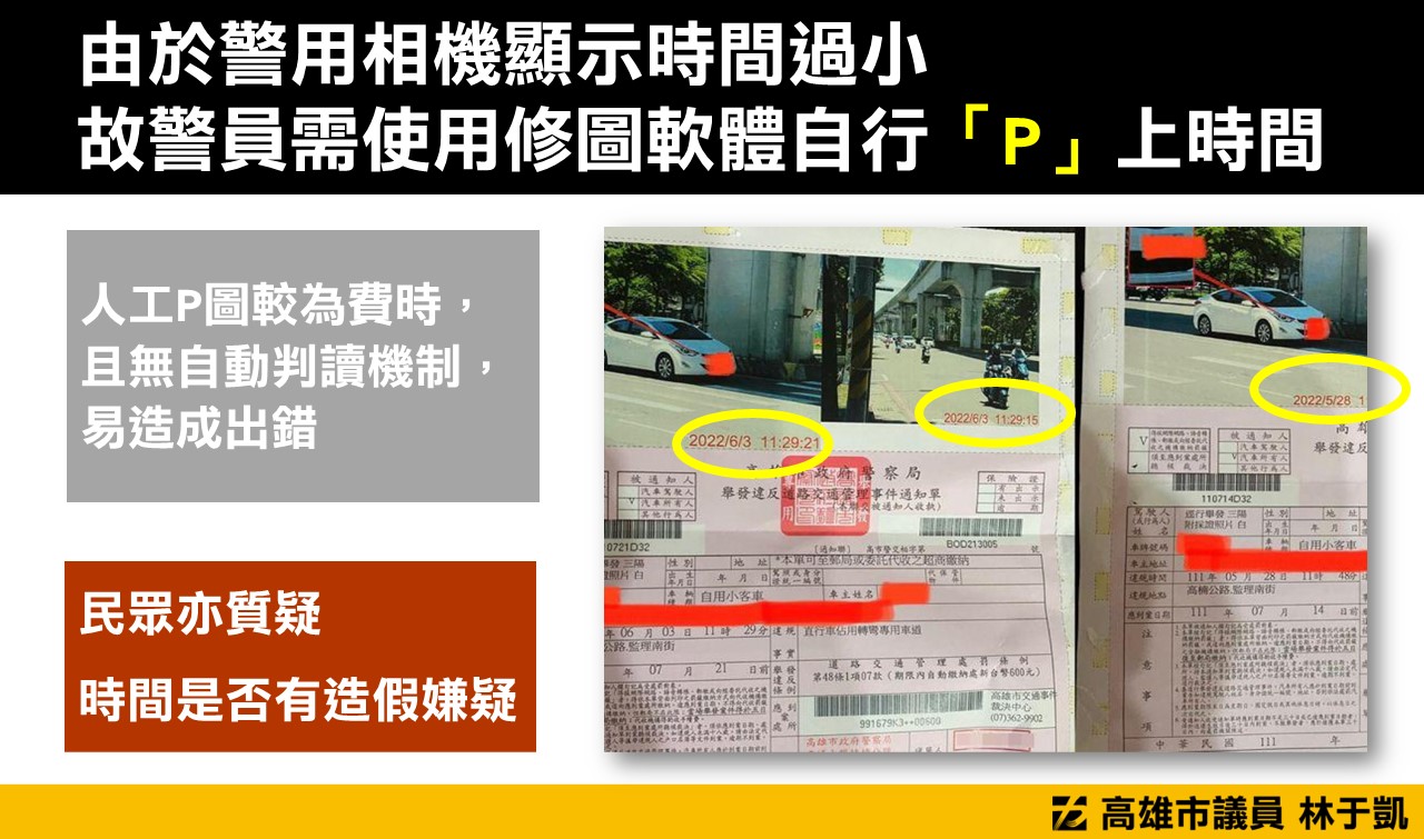 林于凱建議警局採購委外系統，減少基層負擔、降低開單出錯機率