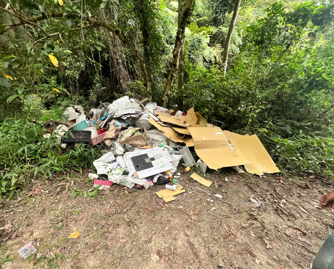 埔里桃米山區遭丟台中廢棄物　警查出送辦