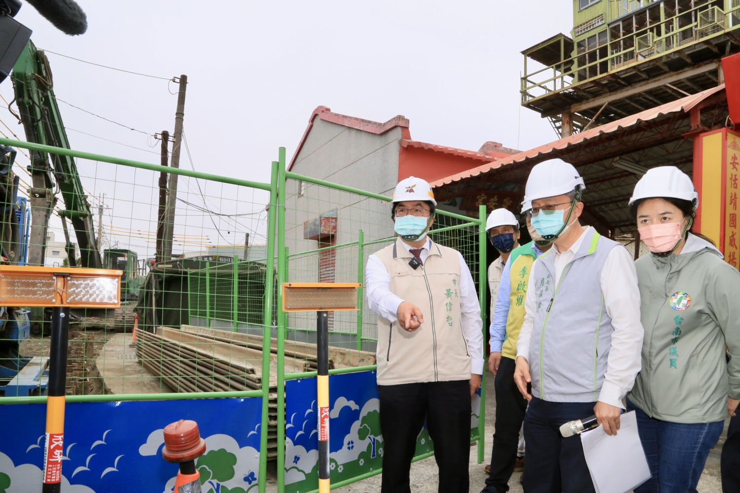 黃偉哲視察省躬三街箱涵工程  強化防洪能力降低淹水