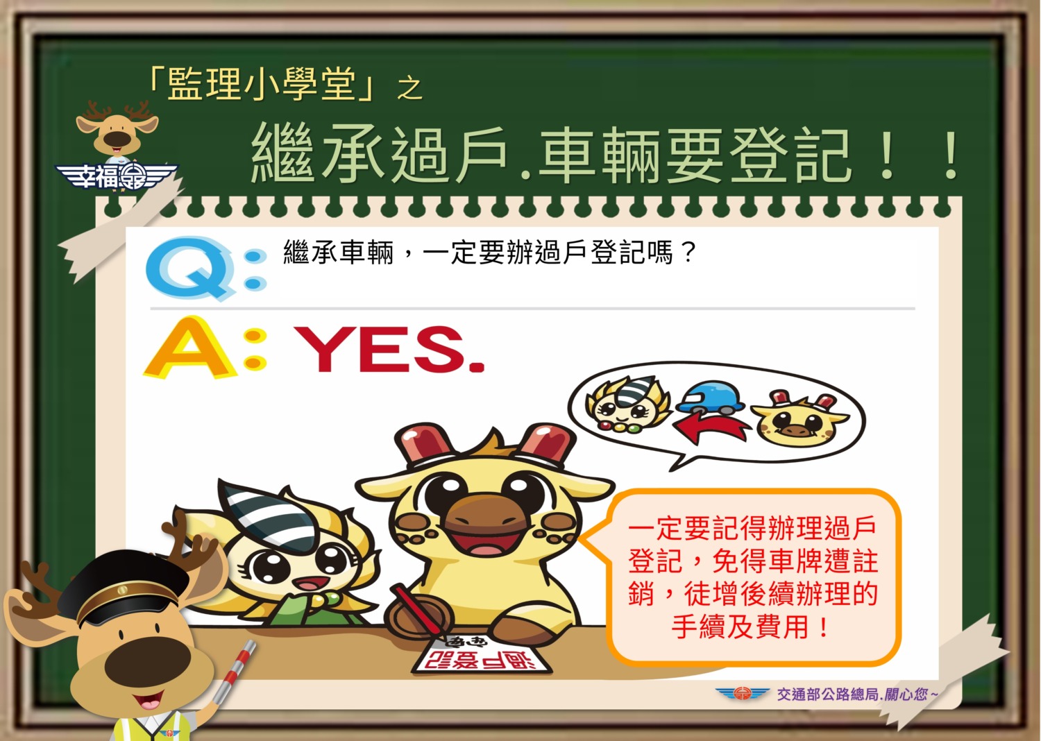 車輛繼承要在1年內完成過戶登記！