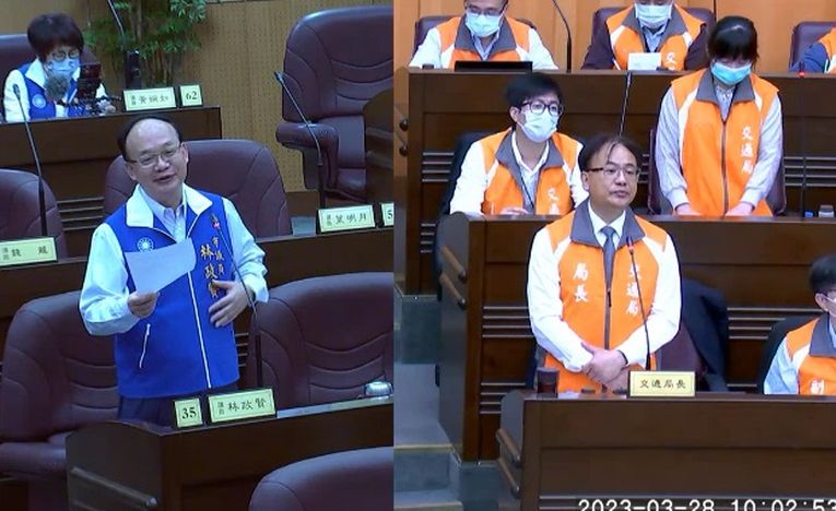 桃市議員林政賢針對交通局提出9005公車候車時間太長及改善人行環境等質詢