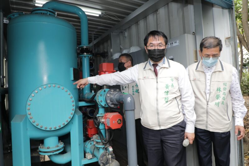 市長視察樹谷園區  大型移動式RO淨水設備  供水情形