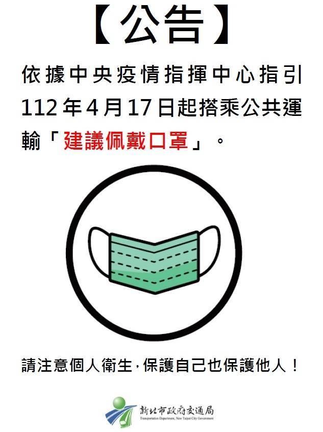 公共運輸戴口罩規定今天起放寬 交通局：建議戴口罩