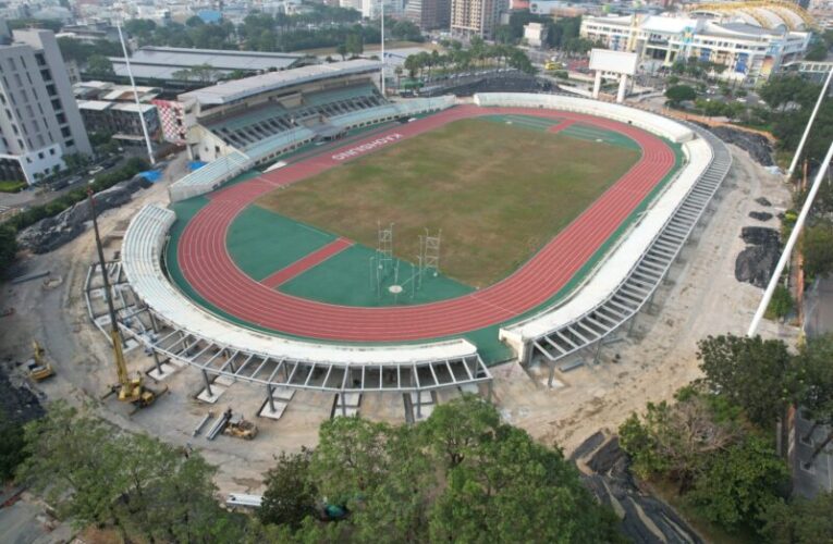 中正運動場開放場域改造空拍曝光 天空步道雛形初現 預計113年底完工