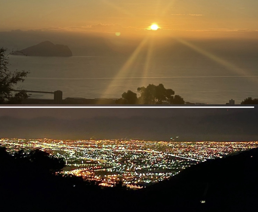 呼啦莊園營地白天可眺望龜山島及烏石港，夜晚能賞夜景。(圖/呼啦莊園提供)