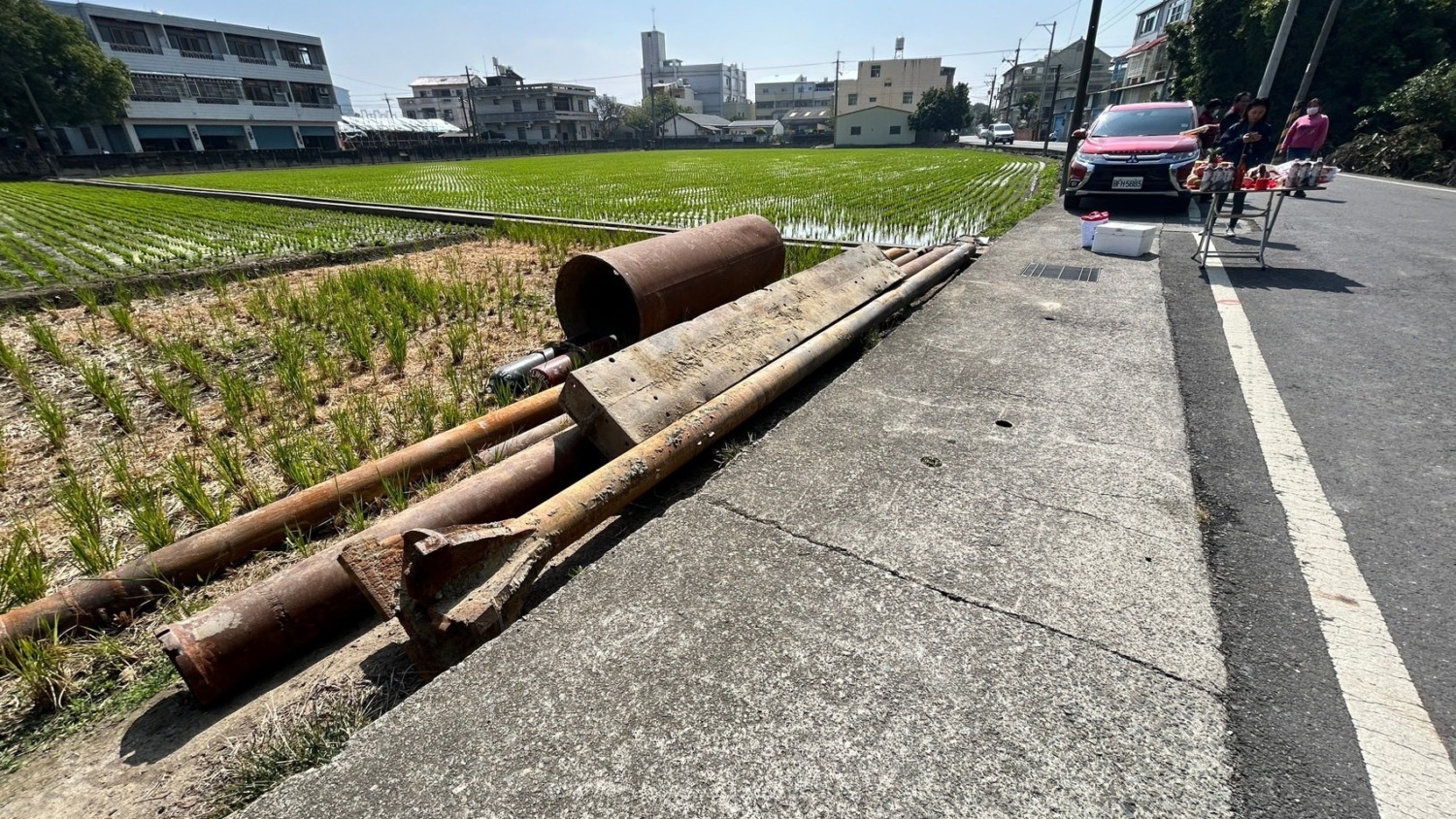 斗六久安里742號井工地現場。(記者張欽翻攝)