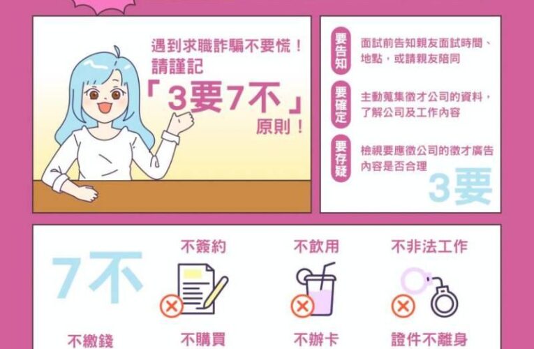 青年打工求職避免落入陷阱　桃竹苗分署提醒防騙心法「三要七不」