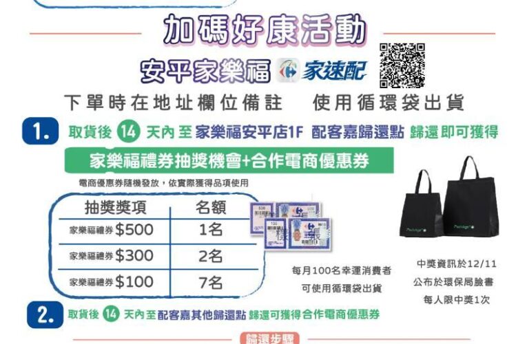 環保局資源循環再利用 攜手安平家樂福推包材回收站