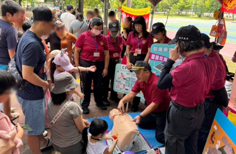 高雄路竹親子同樂反毒營  消防五大隊急救知識齊推廣