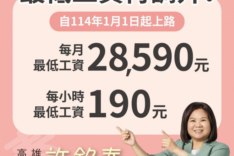 前勞長許銘春任內推最低工資法│257萬勞工受惠 月薪破28K