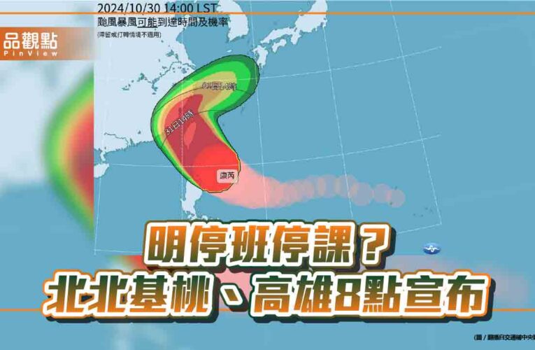 明停班停課？ 北北基桃、高雄8點宣布 台中要等到10點