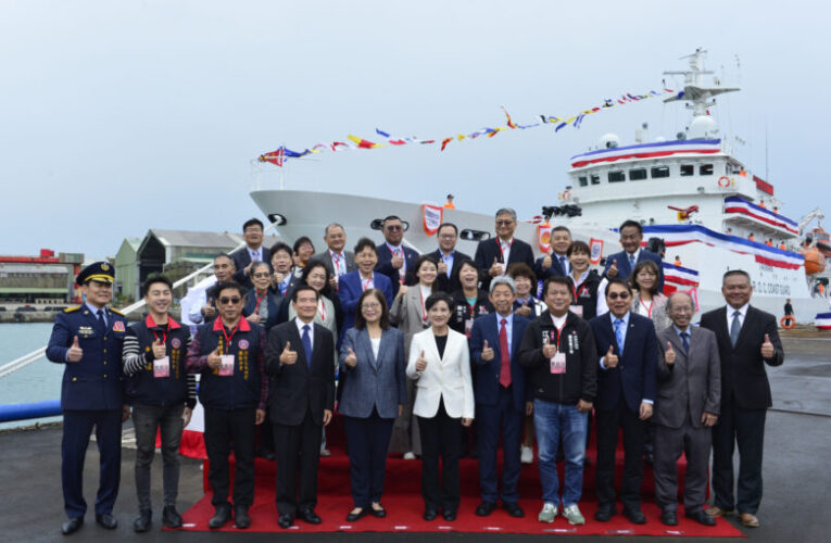 台船公司基隆廠舉辦海巡署「連江艦」交艦、「花蓮艦」下水典禮