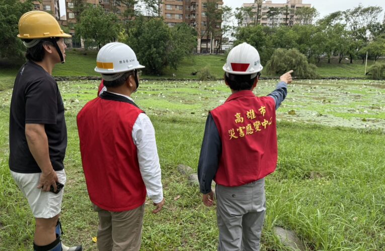 「天兔」緩步 林欽榮副市長視察水情中心及本和里滯洪池防汛整備 上緊螺絲