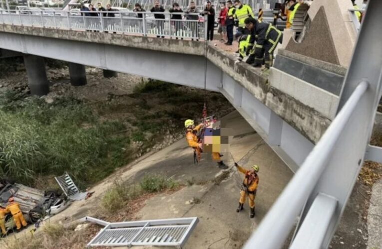 北屯區清晨發生重大車禍            車輛墜橋下造成一死二傷