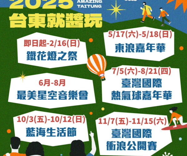 快排假訂房！2025台東五大觀光活動日程公開 享受最棒台東假期
