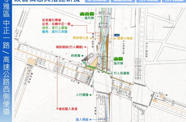 高市中正一路與高速公路西側便道路口交通改善方案出爐   歡迎大家提供意見