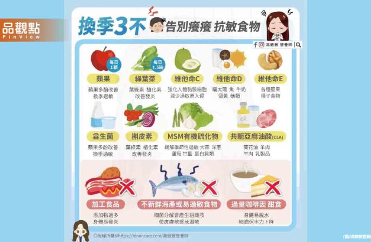 換季3不 一起來看看告別癢癢的抗敏食物