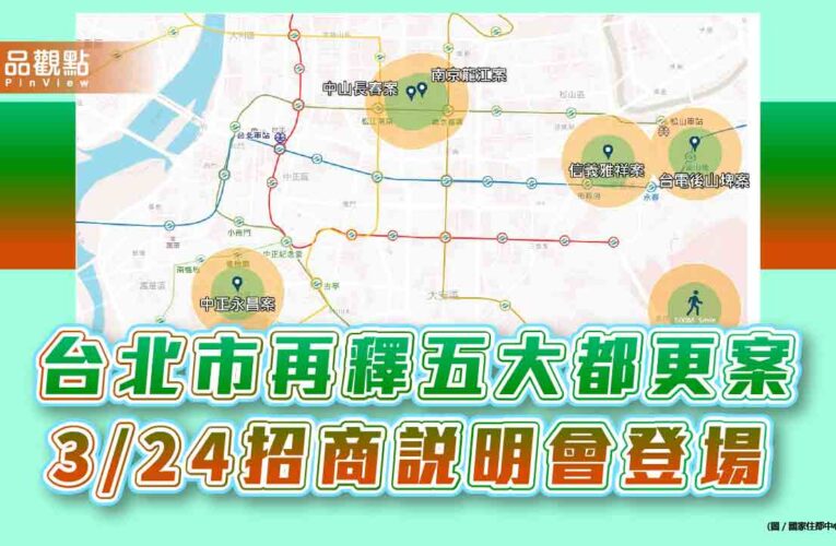 台北市再釋五大都更案 3/24招商說明會登場