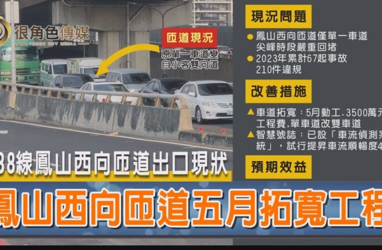 【交通改善】｜台88線鳳山交流道車道拓寬計畫啟動｜5月施工預期提升65%車流效率