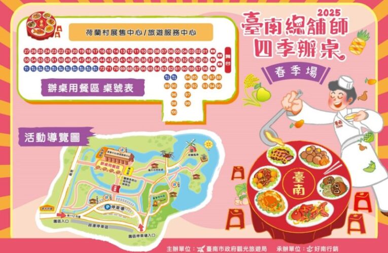 「2025台南總舖師四季辦桌」桌號圖及交通資訊看這裡