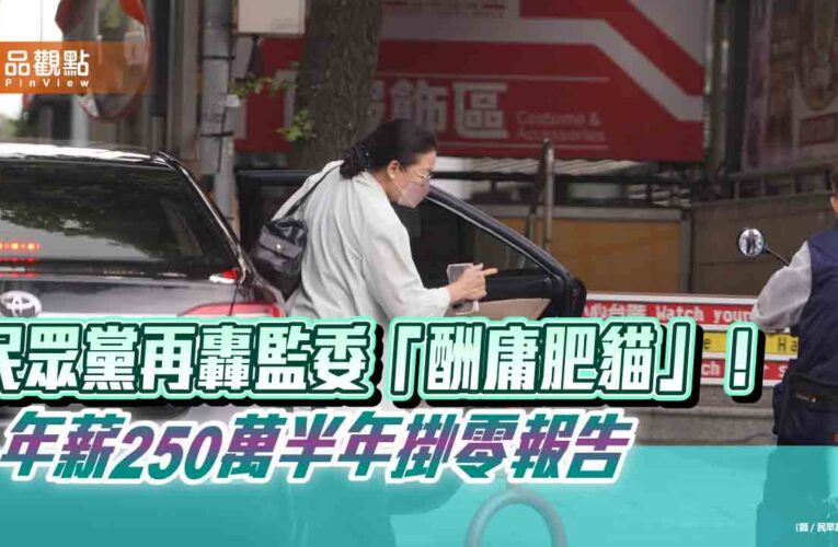 民眾黨再轟監委「酬庸肥貓」！年薪250萬半年掛零報告