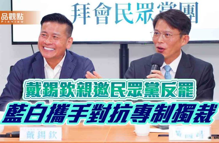 戴錫欽親邀民眾黨反罷　藍白攜手對抗專制獨裁