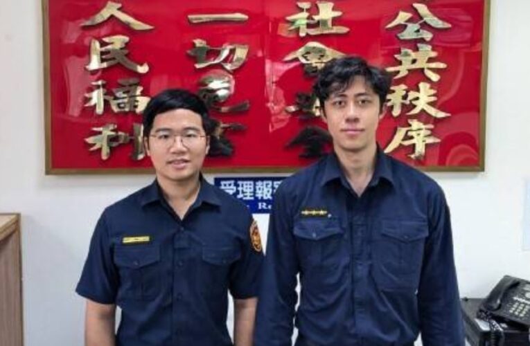 暖警解圍  民眾車輛拋錨路中  員警揮汗推車助解圍