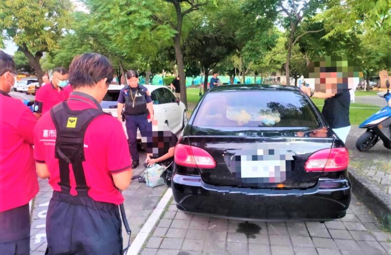 車輛控制鎖故障　竹園警消合力救援反鎖車內女童