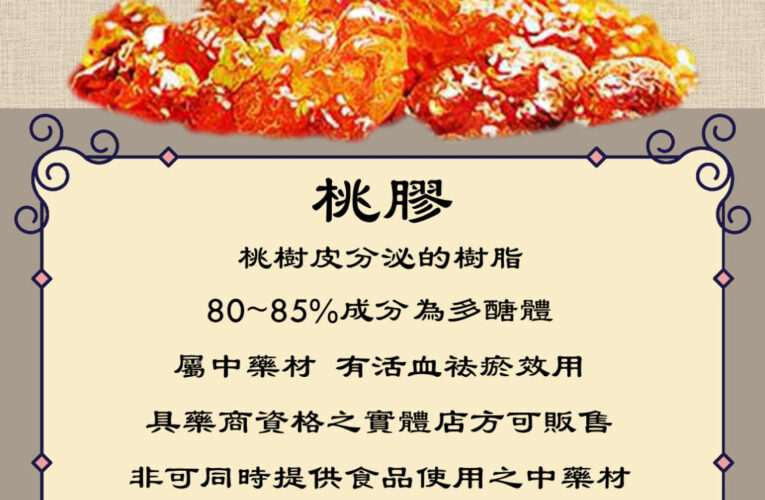 桃膠是中藥 網路販售違反《藥事法》挨罰