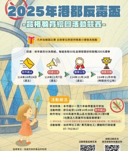「2025港都反毒盃品格教育繪圖競賽」邀集高市國小學童揮灑創意!