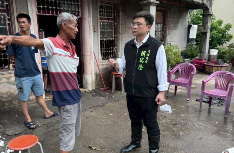高市旗津污水管線破裂造成淹水 立委賴瑞隆第一時間前往勘災 儘速協助居民復原生活