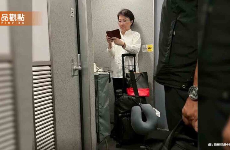 拖行李站著！盧秀燕被直擊「搭高鐵站回台中」