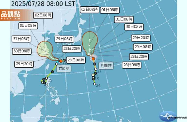 颱風竹節草死而復生！西南氣流狂襲中南部 嚴防豪雨