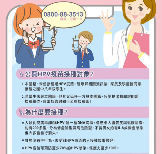 公費HPV疫苗接種 金門衛生局：9月起納入國中男生