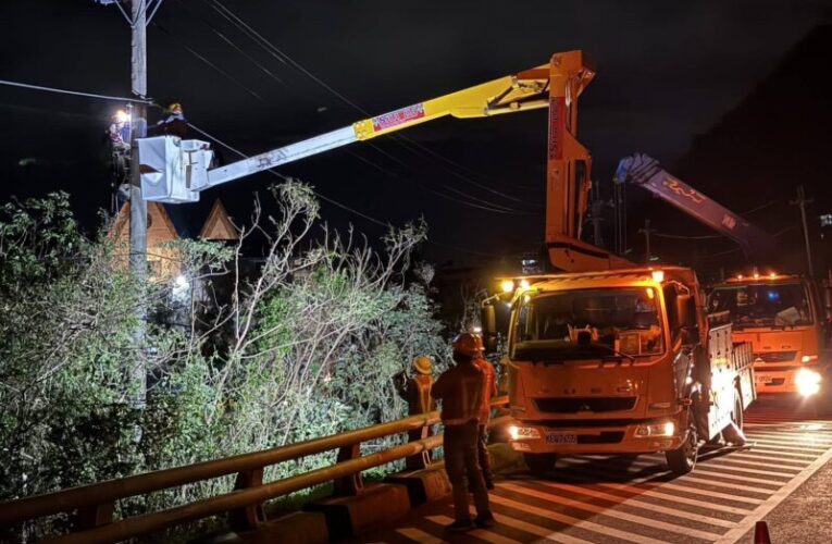 颱風搶修夜未眠　台電台東區處為山區點亮回家燈火