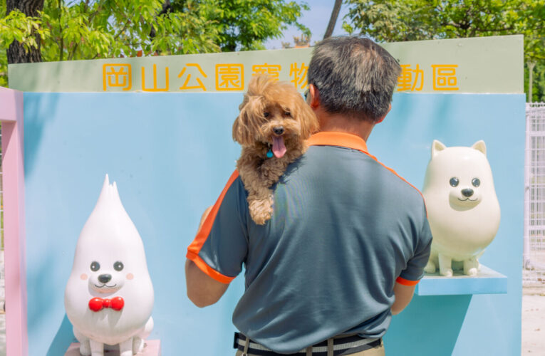 從跑跳到拍照一次滿足　岡山公園寵物活動區萌力爆表