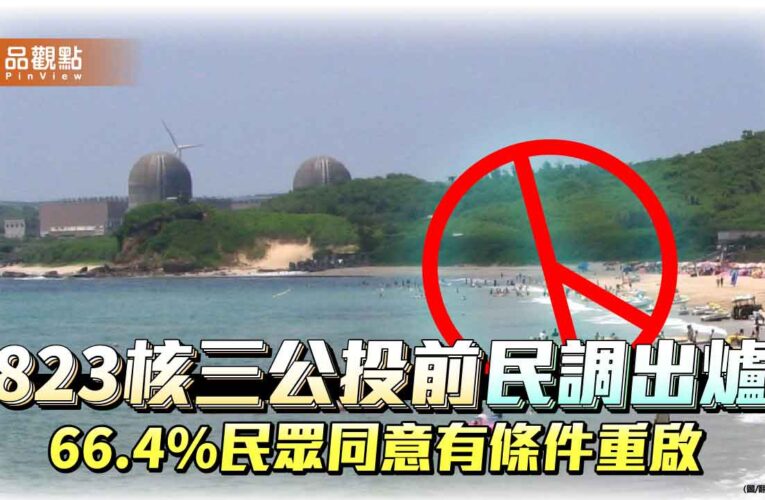 823核三公投前民調出爐 66.4%民眾同意有條件重啟