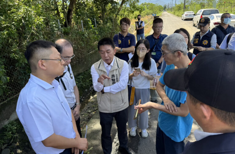 許智傑率7單位聯合會勘  美濃盜採土石案