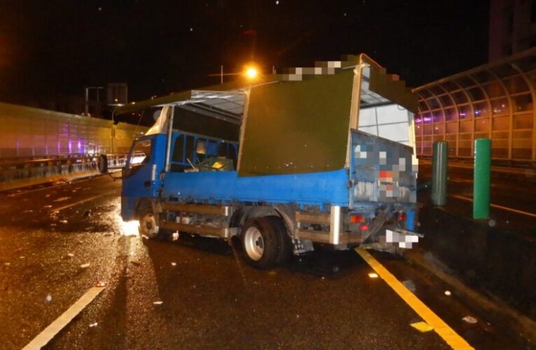 水果批發商駕車欲補貨          疑視線不佳自撞分隔島