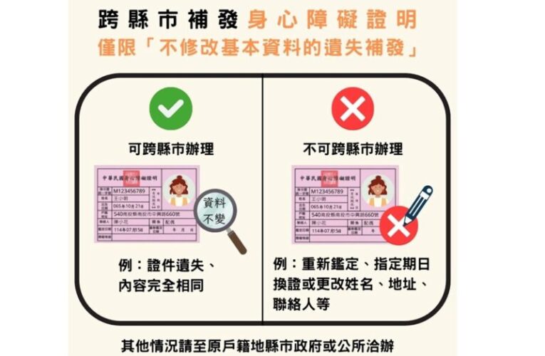 全國跨縣市身障證明補發8/18上路  便民新措施獲好評