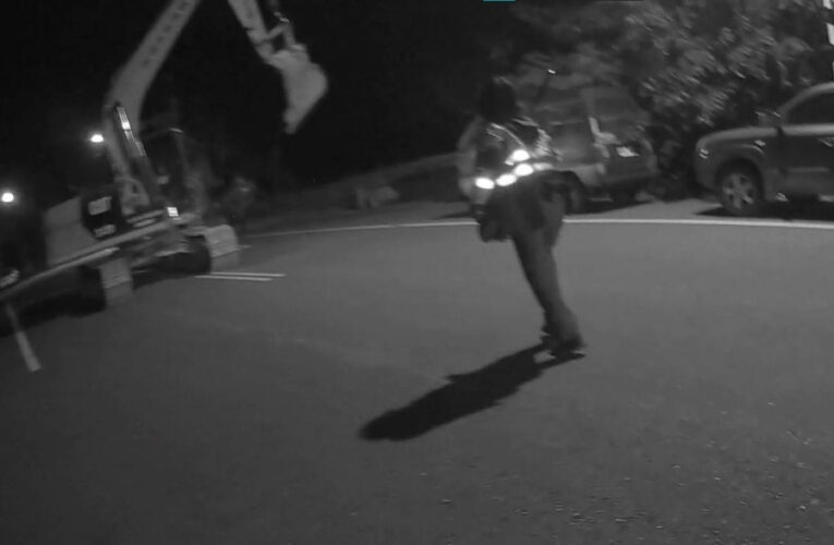 龐然大物街頭暴走揮爪襲警  竹山警掏槍驚險逮人
