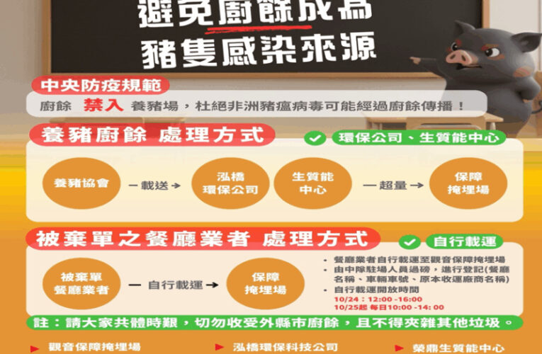 桃園環保局確保廚餘處理不中斷　避免廚餘堆積或遭違法棄置